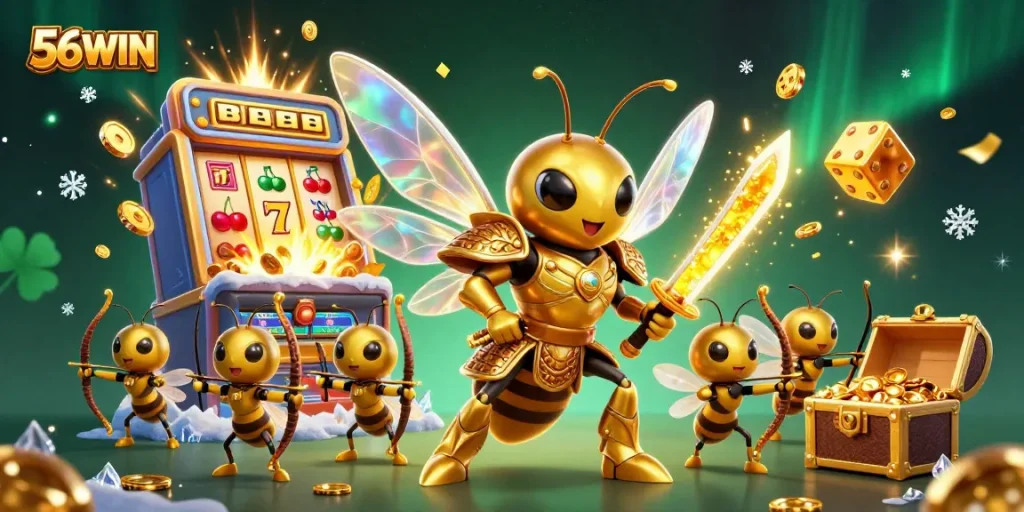 Experience the excitement of winning at 56WIN with stunning 3D casino elements and action.