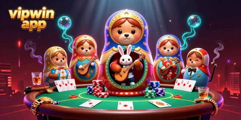Experience the excitement of the vipwin app with vivid casino-themed 3D artwork showcasing dynamic gameplay.